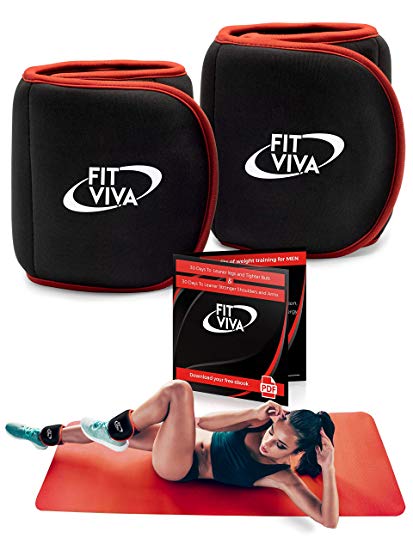 Fit Viva Ankle Weights Set - Wrist Weights for Women and Men (1, 2, 3 lbs) - Perfect for Weight Lifting, Core & Leg Training or Cardio – Great GlFT