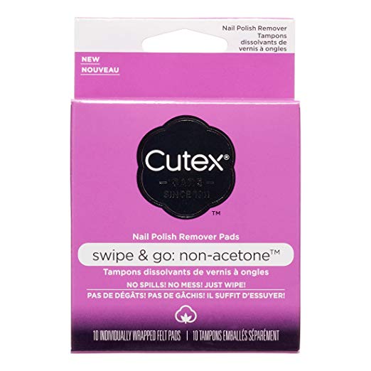 Cutex Care Swipe & Go Non-Acetone Nail Polish Remover Pads 10ct