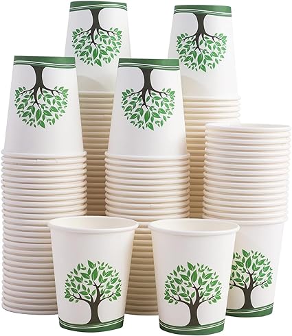 Huifany 200 Pack 8 oz Paper Cups, Disposable Coffee Cups, Hot/Cold Beverage Drinking Cup for Water, Juice, Tea, Perfect for Office, Party, Home, Travel