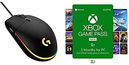 Logitech G203 Lightsync Gaming Mouse with Customizable RGB Lighting, 6 Programmable Buttons, Gaming Grade Sensor   Xbox Game Pass for PC (3 Months)