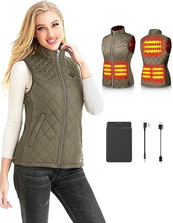 PETREL Heated Vest Women with Battery Pack Electric Rechargeable Heated Jacket