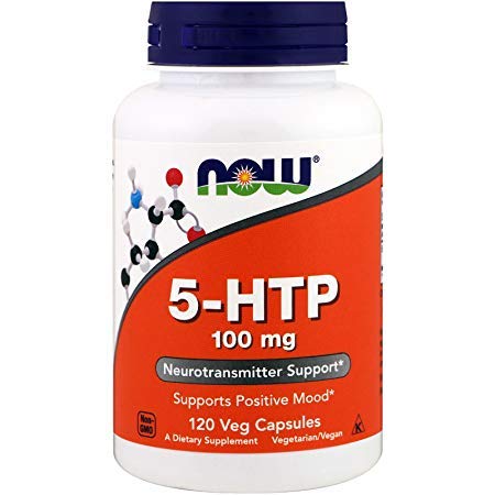 NOW Supplements 5-HTP 100 mg MegaValue 2Pack (120 VegCapsules) SLD#Now
