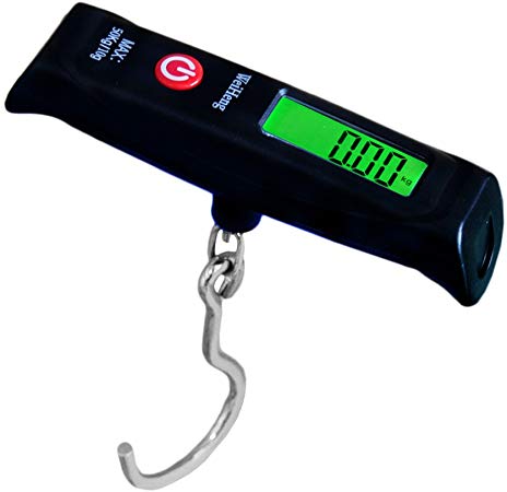 WiseField Digital Electronic Hanging Luggage Scale, Tare Function, 110 Pounds, Black