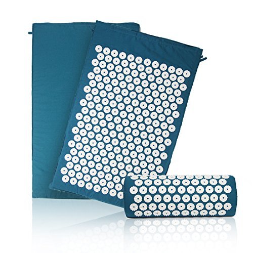 MSG Back and Neck Pain Relief - Acupressure Mat and Pillow Set - Physical Massage Mat Great for Relieving Neck Sciatic and Back Pain - Comes with a Carry Bag for Storage and Travel