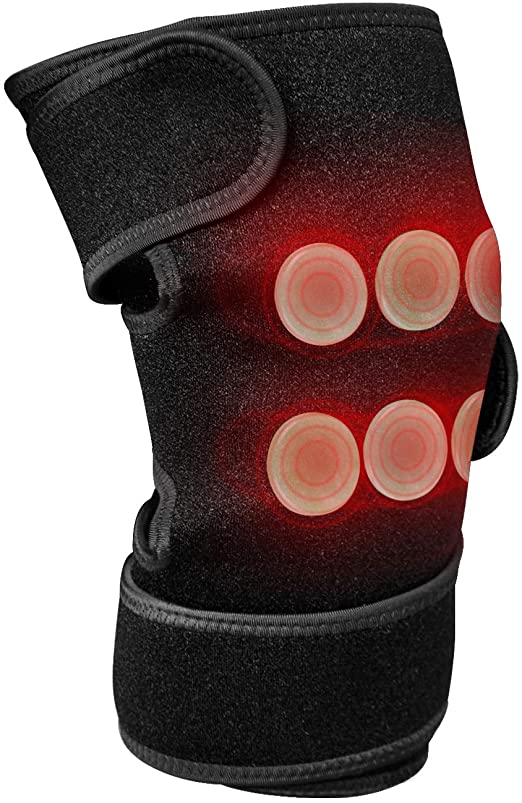 UTK Far Infrared Heating Pad for Knee Pain Relief, Far Infrared Therapy for Knee, Elbow,6 Jade Stones,3 Heat Settings, EMF Free, Auto Shut Off (Size: 11.81" x 7.48"）