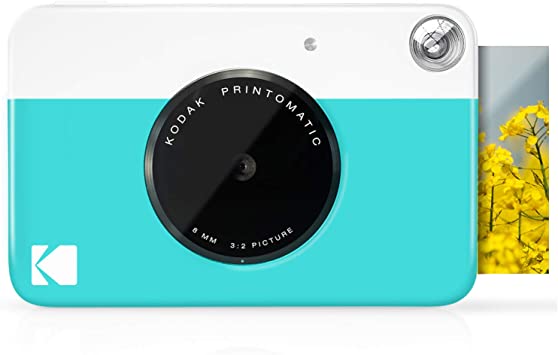 Kodak Printomatic Digital Instant Print Camera - Full Color Prints On ZINK 2 x 3 Inch Sticky-Backed Photo Paper (Blue) Print Memories Instantly