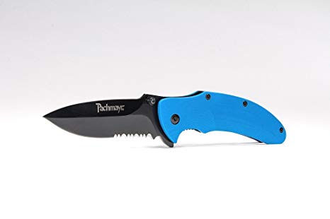 Pachmayr G10 EDC Tactical Pocket Knife 3.5in Drop Pt. Serrated 420HC Steel Blade with Heavy Duty Pocket Clip