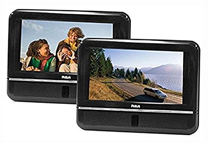 RCA Twin 7-Inch Mobile DVD Player with 2 Remotes, Watch 2 Different DVDs at the Same Time, Black (Certified Refurbished)