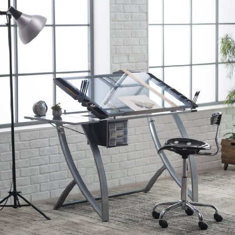 Studio Designs Futura Advanced Drafting Table with Side Shelf