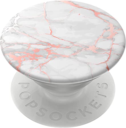 PopSockets PopGrip - Expanding Stand and Grip with Swappable Top - Rose Gold Lutz Marble