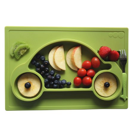 Galaxy 1 Piece Car Silicone Placemat and Tray Green