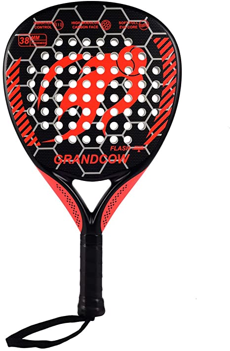 GRANDCOW Tennis Paddle Racket Padel Carbon Fiber Surface with EVA Memory Flex Foam Core Diamond Shape POP Paddle Rackets