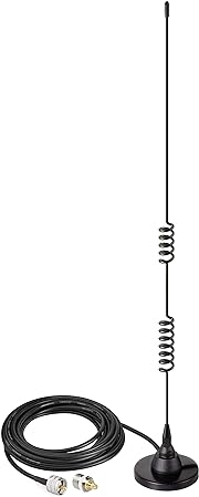 Bingfu Mobile Ham Radio Antenna Dual Band VHF UHF 136-174MHz 400-520MHz Amateur Radio Antenna Magnetic Base PL259 Male Antenna for BTECH ICOM Kenwood Midland Yaesu TYT AnyTone Mobile Ham Radio