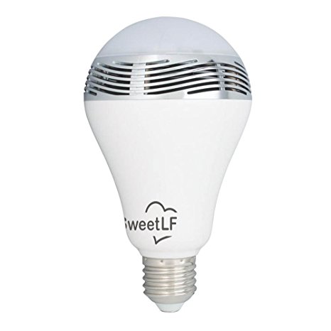 SweetLF Wireless Bluetooth Speaker Light Bulb Built-in Music Sensitive Dancing LED Light with Color Changing and Adjust Brightness by App Controls Support A2DP for Android and Apple IOS Smart Phone
