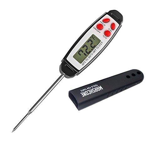 Instant Read Cooking Meat Waterproof Thermometer – Precise Food & Drinks’ Temperature Measurement – Ultra Fast & Durable Digital Portable Cooking Tool – Free Cooking Guide & Battery
