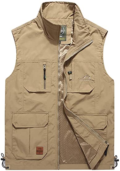 Haellun Men's Work Multi-Pockets Lightweight Outdoor Travel Fishing Photo Vest