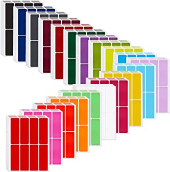 640 Pieces Rectangular Color Coding Label Stickers 3 x 1 inch Color-Code Labels Adhesive Colored Rectangle Label Self-Adhesive Stickers for Office School Supplies (Multicolor)