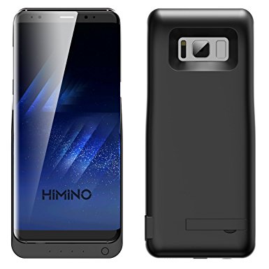 Galaxy S8 Battery Case, Himino 6000mAh Extended Battery Charger Case Rechargeable Power Bank Battery Charging Case for Samsung Galaxy S8 (Black)