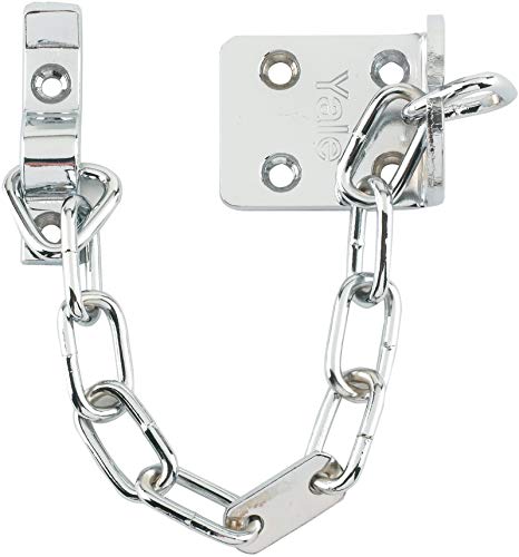 Yale V-WS6-CH TS003 Door Chain, 13.5 Centimeter (5.25 inches) Chain Length, Polished Chrome Finish, High Security, Visi Packed, Suitable for Wooden Doors