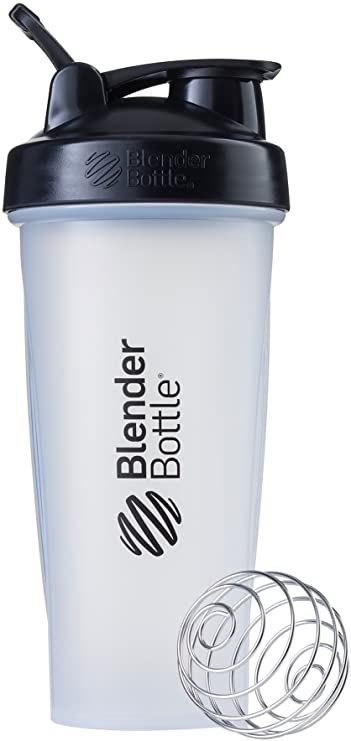 BlenderBottle Classic Loop Top Shaker Bottle, Clear/Black/Black, 28-Ounce Loop Top