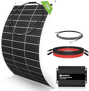 ECO-WORTHY 130W Flexible Solar Panel Kit for Golf Cart,520wh/day Generation, Charge While Driving, Extend Battery Life,Go Further：1pc 130W Solar Panel 48V/60V/72V MPPT Boost Charge Controller