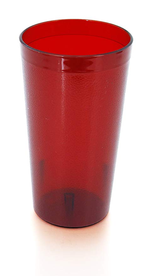 New Star Foodservice 46328 Tumbler Beverage Cups, Restaurant Quality, Plastic, 12 oz, Red, Set of 12