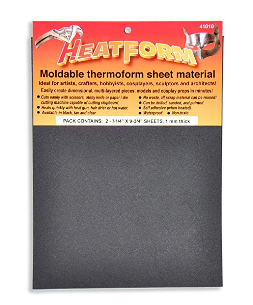 Environmental Technology 41010 Moldable Thermoplastic Sheets, 1mm x 7 1/4" x 9 3/4", Black