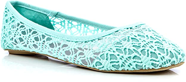 Charles Albert Women's Breathable Crochet Lace Ballet Flat