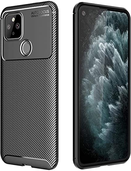 SaharaCase Prestige Series Case for Pixel 5 (2020) [Shockproof Bumper] Rugged Protection Anti-Slip Grip Slim - Black