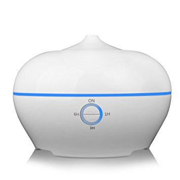 Beyimei Essential Oil Diffuser 300ml Ultrasonic Aromatherapy Oil Diffuser Cool Mist Humidifier with Adjustable Mist Mode Waterless Auto Shut-off and 7 Color LED Lights for Home Office Baby Room