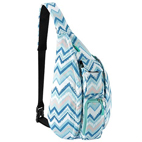 Unisex Sling Bag Large Chest Backpack Mutilpurpose Crossbody Sling Daypack with Earphone Jack for Men Women Students Boys Girls