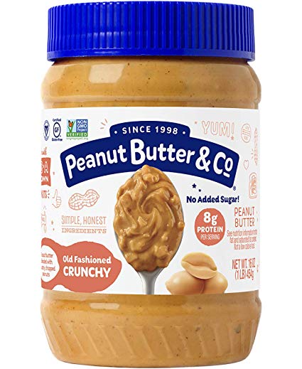 Peanut Butter & Co. Old Fashioned Crunchy Peanut Butter, Non-GMO, Gluten Free, Vegan, No Sugar Added, 16 Ounce (Pack of 1)