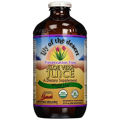 Lily Of The Desert, Aloe Vera Juice Whole Leaf Preservative Free Organic, 32 Fl Oz