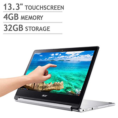 Newest Flagship Acer R13 13.3" Convertible 2-in-1 Full HD IPS Touchscreen Chromebook - Intel Quad-Core MediaTek MT8173C 2.1GHz, 4GB RAM, 32GB SSD, WLAN, Bluetooth, Webcam, HDMI, USB 3.0, Chrome OS