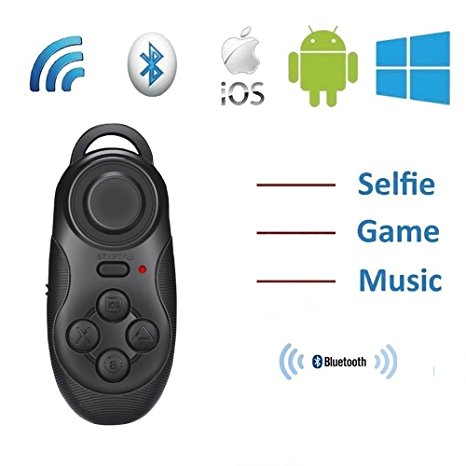 ddLUCK Wireless Gamepad & Selfie Shutter Remote VR BOX's Partner Gamepad Joystick Controller Selfie Remote Shutter For Android IOS Ebook iPod iPad PC TV Devices With Bluetooth 3.0 Or Above Version