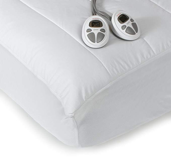 Sunbeam Imperial King Heated Mattress Pad, 140-Thread-Count Poly/Cotton, White