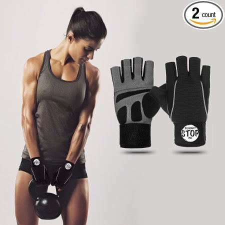 Best Fingerless Weight Lifting Gloves with Wrist Wrap Support for Men or Women A Perfect Pair of Sports Gloves for Weightlifting Crossfit Working Out or Exercise