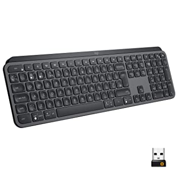 Logitech MX Keys Advanced Illuminated Wireless Keyboard, Bluetooth, Tactile Responsive Typing, Backlit Keys, USB-C, PC/Mac/Laptop, Windows/Linux/iOS/Android - Graphite Black