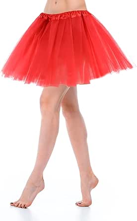 1 Pack Adult Tulle Tutu Skirt 1950s Vintage Tulle Bubble Tutu Skirt Prom Party Skirt Elastic 3 Layer for Women