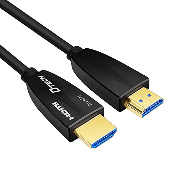 DTECH 32ft Fiber Optic HDMI Cable 4K at 60Hz 18Gbps HDR High Speed Subsampling 4:4:4, 4:2:2, 4:2:0 in-Wall Rated (10 meters)