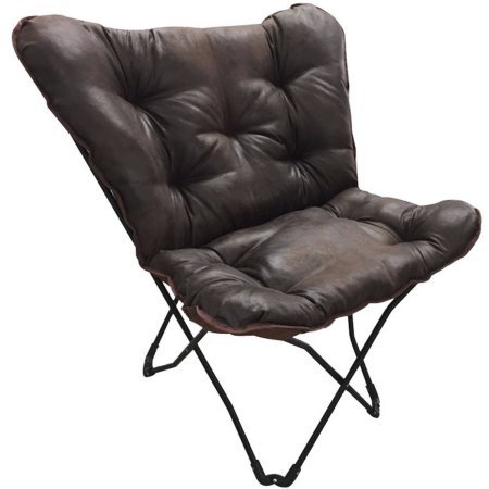 Mainstays Butterfly Chair Faux-Leather Brown