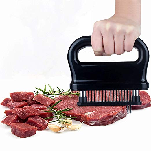Meat Tenderizer Stainless Steel Blades-48 Sharp Needle Professional Kitchen Gadget Tenderizers for Meat Tenderizing, BBQ,Marinade & Flavor Maximizer of Beef Pork Steaks Chicken Fish