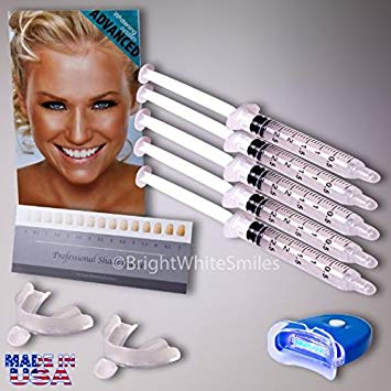 BrightWhiteSmiles 44% Carbamide Peroxide LED Teeth Whitening Kit - Includes Teeth Whitening Gel Teeth Trays LED Light and More!