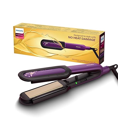 Philips NourishCare- India’s First Hair Straightener designed for No Heat Damage I Uniquely designed NourishCare & Kerashine Technology for Styling with heat protection | Moisture Lock for Nourished Hair | Detachable Serum strips & Brackets | BHS526/00