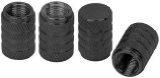 4 Piece Anodized Aluminum Valve Caps Set Black