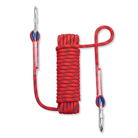 NIECOR 12 MM Outdoor Static Rock Climbing Rope,High Strength Accessory Fire Escape Safety Rappelling Rope 32ft,49ft,64ft,98ft,164ft