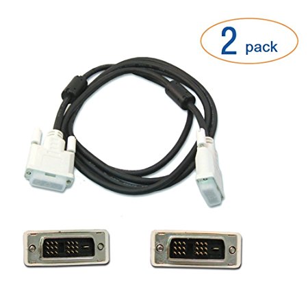 DVI to DVI LCD Monitor Cable 6 Foot - 2 Pack