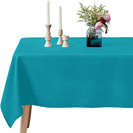 VEEYOO Rectangle Tablecloth - 60 x 102 Inch Polyester Table Cloth for 6 Foot Table - Soft Washable Oblong Caribbean Table Cloths for Wedding, Parties, Restaurant, Dinner, Buffet Table and More