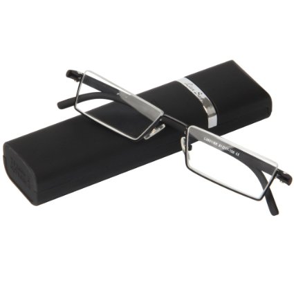 LianSan Brand Designer high quality lightweight portable Mens Women Reading Glasses Eyeglasses with case L3801(black, 2.00)