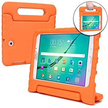 Samsung Galaxy Tab S2 9.7 case for kids [SHOCK PROOF KIDS TAB S2 CASE] COOPER DYNAMO Kidproof Child Tab S2 9.7 inch Cover for School, Boys | Kid Friendly Handle Stand, Light, Screen Protector (Orange)